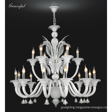 Elegance White Glass Chandelier Pendant Light (81086-12+6)